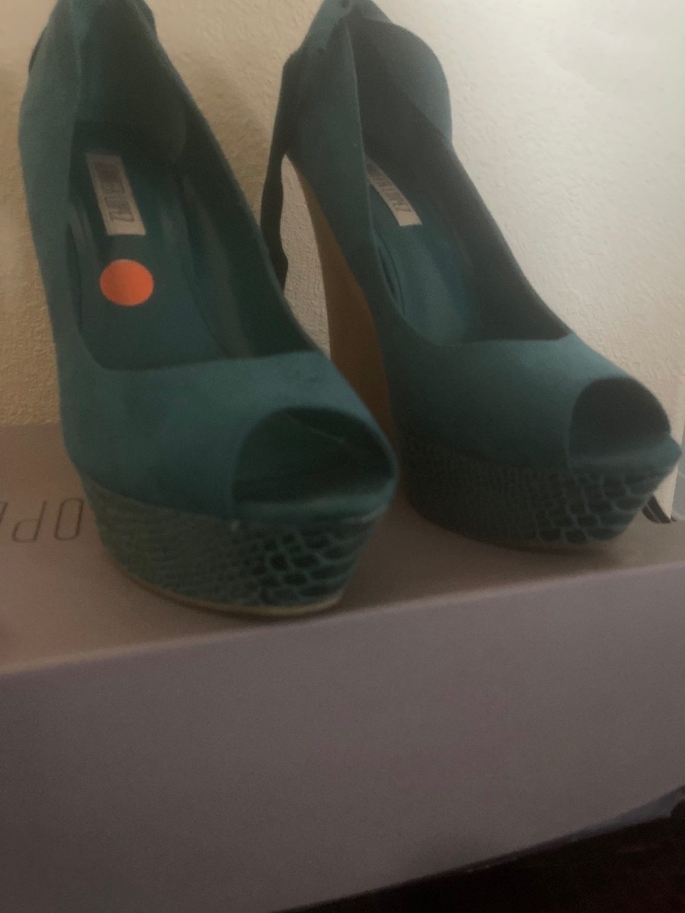 Jennifer Lopez Dark Aquamarine Wedges